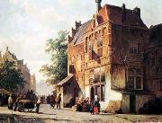 unknow artist European city landscape, street landsacpe, construction, frontstore, building and architecture.068 France oil painting reproduction
